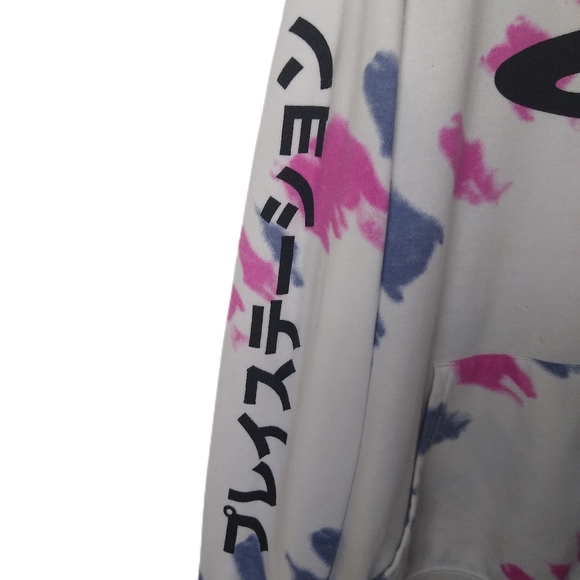 Tie dye Playstation Hoodie White Pink Purple Size M 38-40 Gamer Video Games EUC - Picture 3 of 4